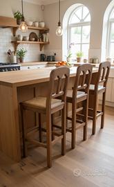 Sgabelli in Rovere massiccio