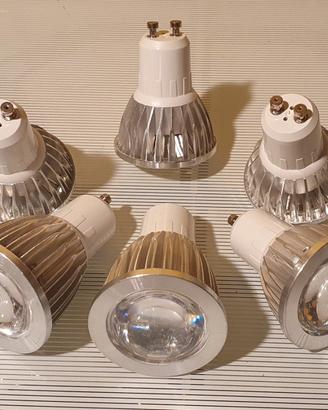 6 lampade spot faretti led cob GU10