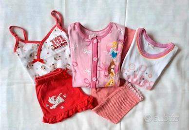 Set 5 pezzi pigiami bambina taglia 2/3 anni