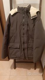 GIACCONE GIUBBOTTO XL MARRONE BEIGE UOMO CAPPUCCIO