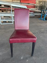 Sedie rosse in pelle