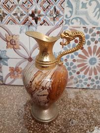 Brocca vintage in onice con manico a drago – 14 cm