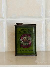 Latta pubblicitaria olio Singer