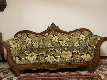 Divano a barca in noce Luigi Filippo lombardo