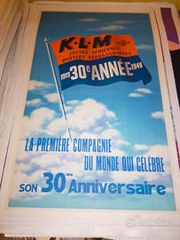 manifesto poster pubblicitario aerei KLM annivers.