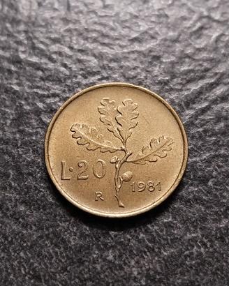 20 Lire 1981 Quercia Italia