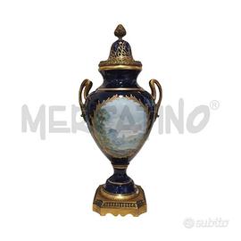 VASO CERAMICA DI SEVRES ALTEZZA 43 CM CON INSERTI