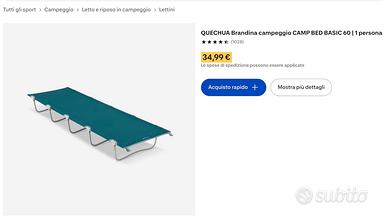 Brandina campeggio Camp Bed Decathlon