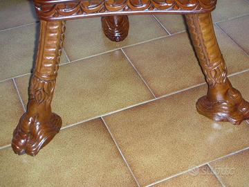 Tavolino in legno, delizioso marmo rosa