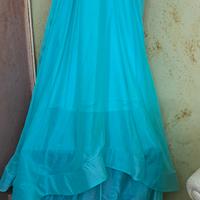 Abito Acquamarina corto davanti e lungo dietro