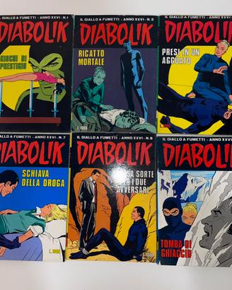 Fumetti Diabolik - Anno XXVI - N.1/2/6/7/8/9/11/13