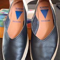Espadrillas donna pelle nera e camoscio