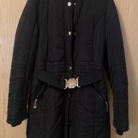 Piumino lungo invernale nero elegante donna