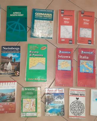 18 Carte Stradali Guide Vintage Michelin e altre