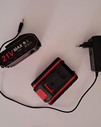 ricambio 2batterie+caricabatterie motosega piccola