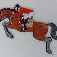 MOSAICO DA PARETE (Cavallo con fantino)
