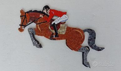 MOSAICO DA PARETE (Cavallo con fantino)