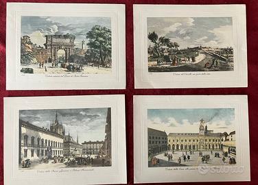 4Stampe Vintage 1962:  vedute storiche di Milano