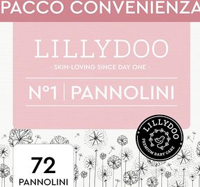 Pannolini LILLYDOO, taglia 1 (2+ kg), 72 pz, delic