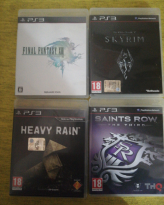 Skyrim, heavy Rain, saints row, final fantasy xiii