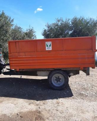 Rimorchio agricolo ribaltabile vasca uva, olive