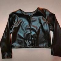 Giacca corta similpelle nera