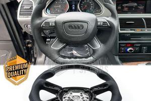 VOLANTE Sportivo Per Audi Q7 4L Carbonio e Pelle