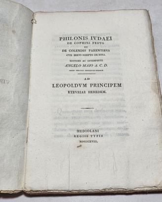 Libro Antico 1818 - Philo et Virgilii Interpretes