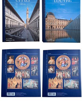 Set 2 volumi I grandi Musei del mondo-Uffizi.Louvr