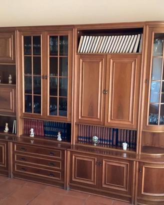 Arredamento soggiorno anni ’80 in legno – vetrina,