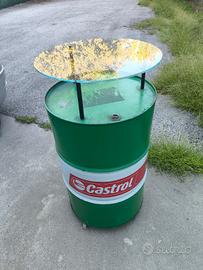 fusto 200 LT. Castrol con ripiano in vetro 