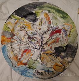 grande piatto dipinto, in ceramica, Gianni Borta