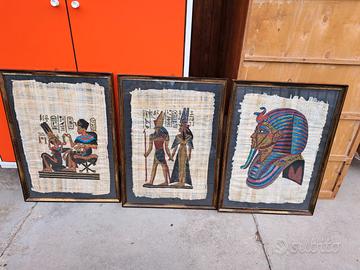 tre quadri in vero papiro