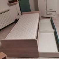 letto singolo con cassettoni