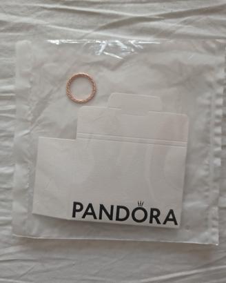 Anello Pandora cuori zirconia oro rosa, misura 56