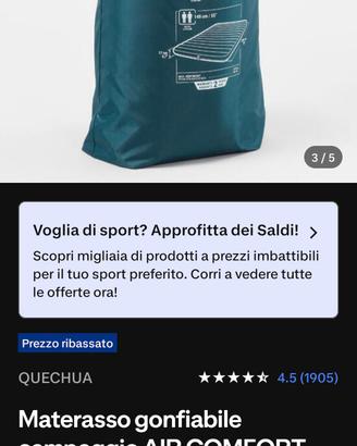 Materassino gonfiabile campeggio Air Comfort 