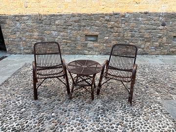 Sedie vimini + tavolino