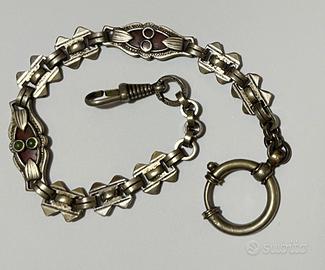 Catena orologio antica con pietre