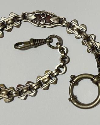 Catena orologio antica con pietre