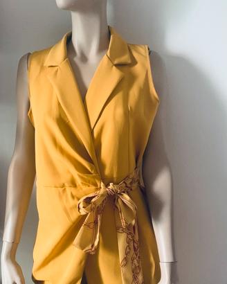 Blazer incrociato giallo senape