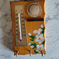 termometro portachiavi con fiori lungo 15,5 cm