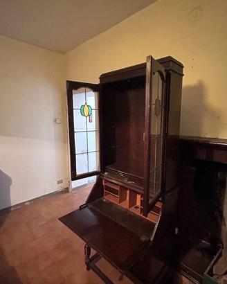 Trumeau inglese in rovere con ribaltina