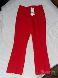 Pantalone a zampa rosso Zara