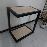 TAVOLO MODERNO IN FERRO E LEGNO GREZZO