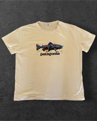 T-Shirt Patagonia Fitz Roy Trout Bianca - Taglia M