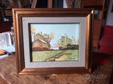 Dipinto ad olio. Paesaggio. D. Mancia.