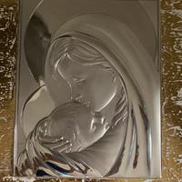 Quadro argento madonna con bambino