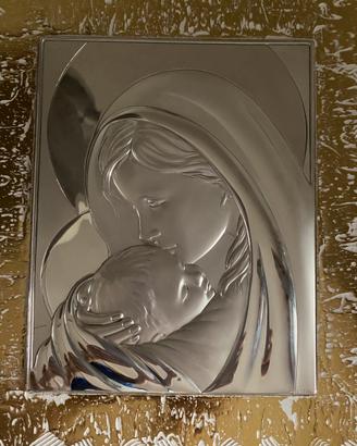 Quadro argento madonna con bambino