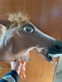 Maschera Carnevale faccia da cavallo