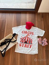 Vestito di carnevale venditore di popcorn circo